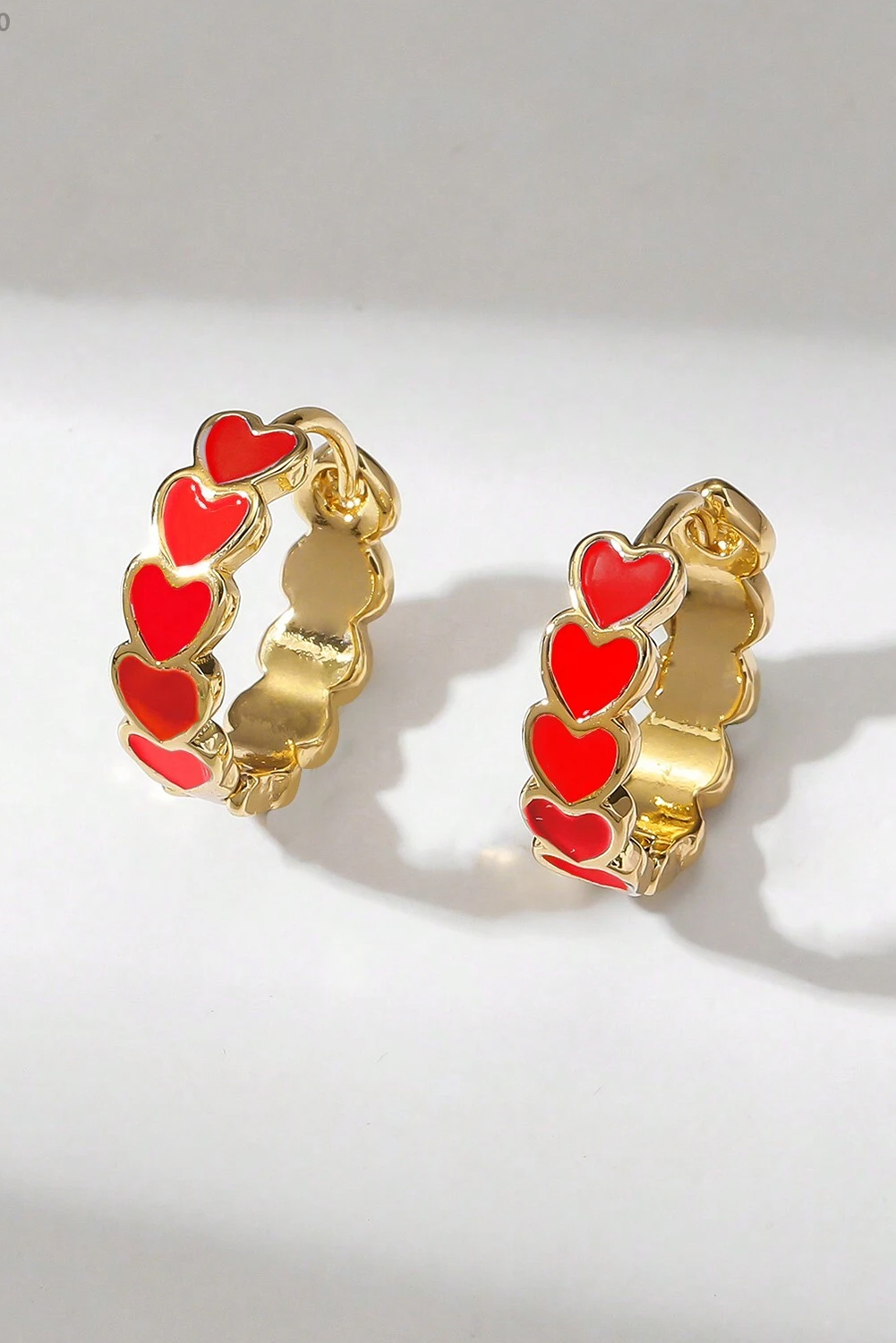 White Heart Shape Plated Alloy Small Hook Earrings