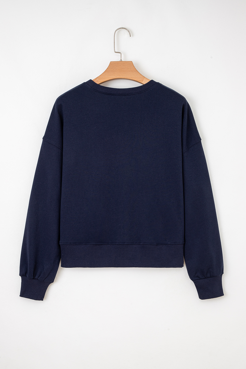 Black CLASSY UNTIL KICKOFF Plush Letter Patched Loose Sweatshirt