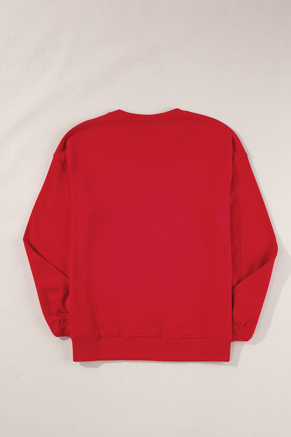Red Shimmering Merry Christmas Tree Patched Pattern Festive Sweatshirt
