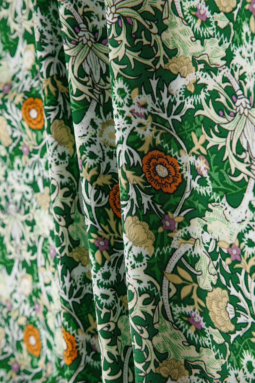Green Flower Print Flutter Sleeve V Neck Sashed Ruffled Mini Dress