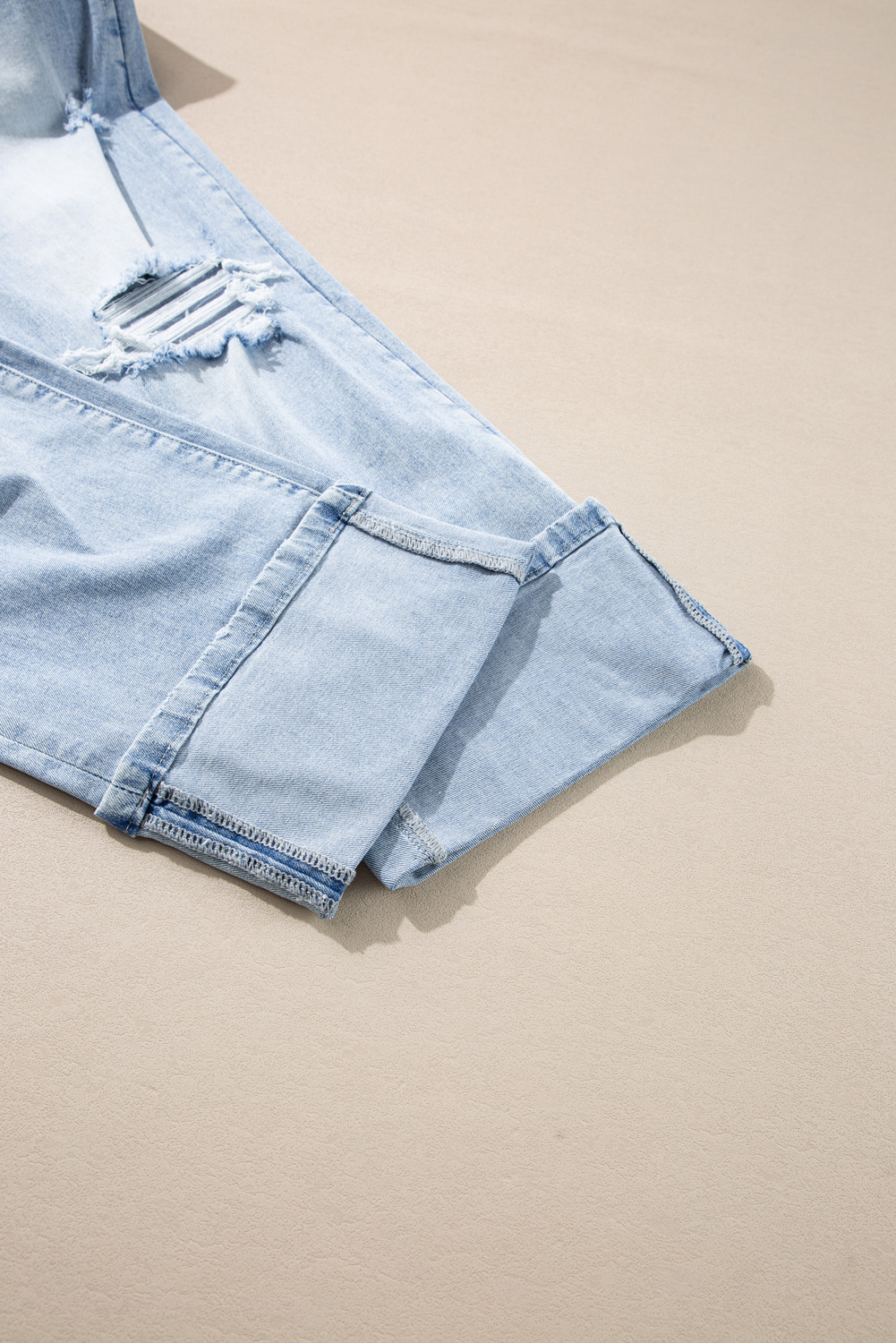 Beau Blue Light Wash Distressed Straight Jeans