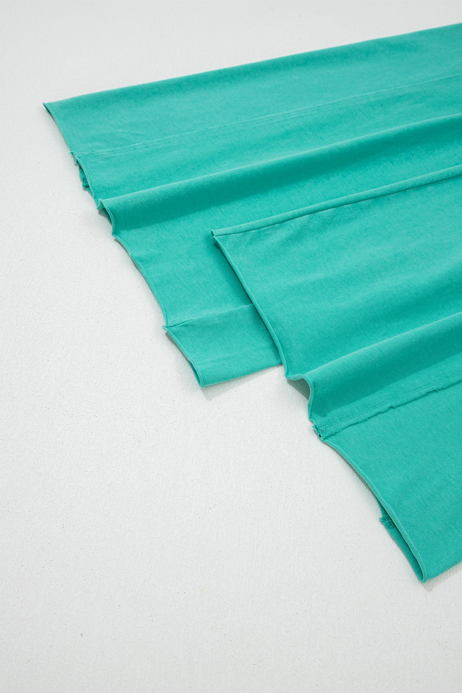 Sea Green Mineral Wash Drawstring Elastic Waist Raw Hem Loose Pants