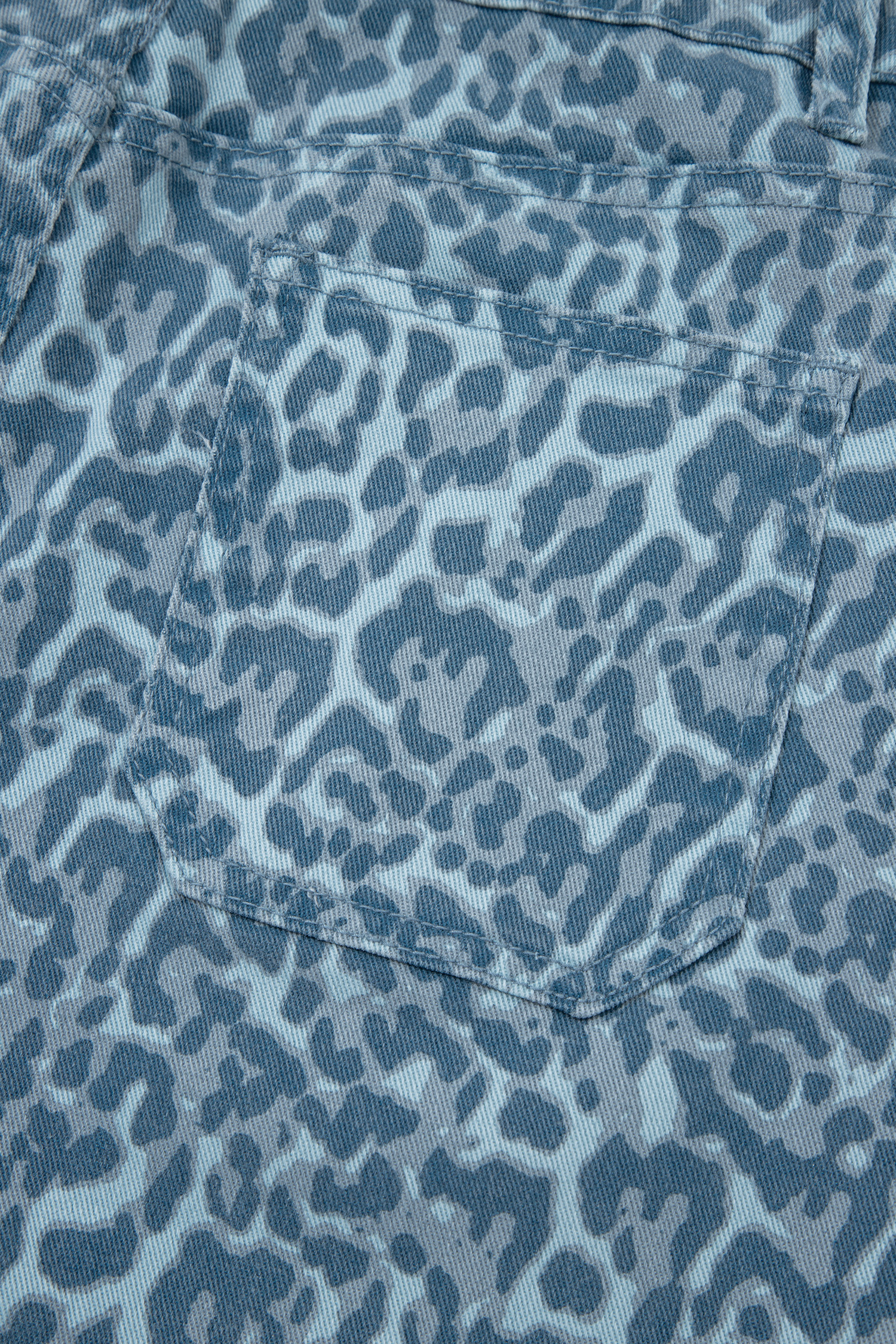 Rose Leopard Frayed Edge Wide Leg High Waist Jeans