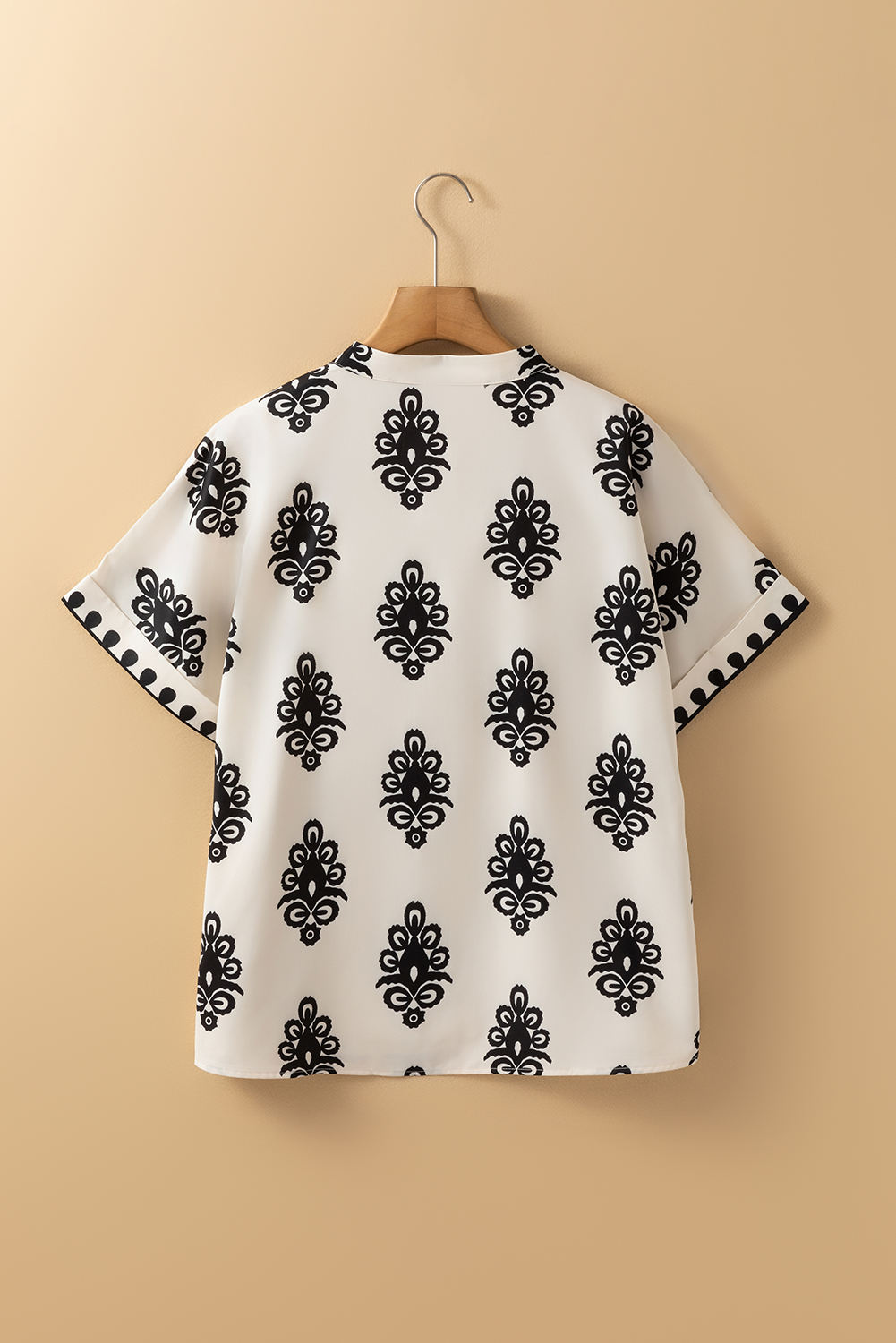 Beige Geometric Printed Sleeveless Hollowed Bowknot Back Mini Dress