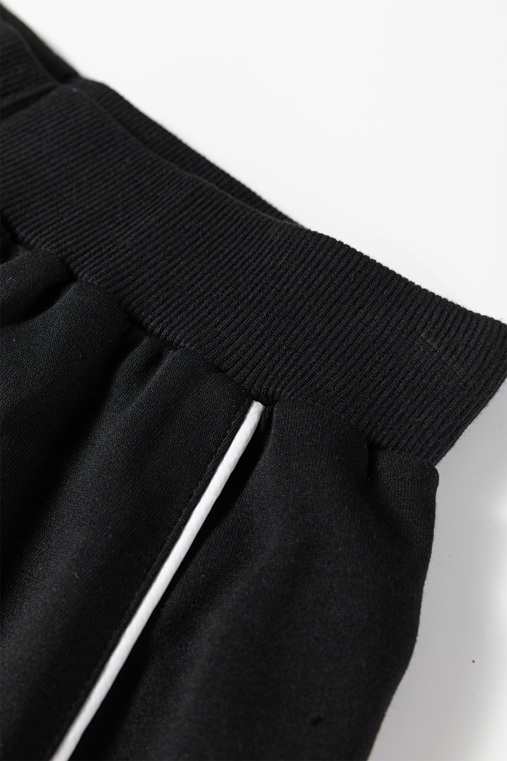 Black Contrast Piping Crewneck Pullover Mini Skirt Set