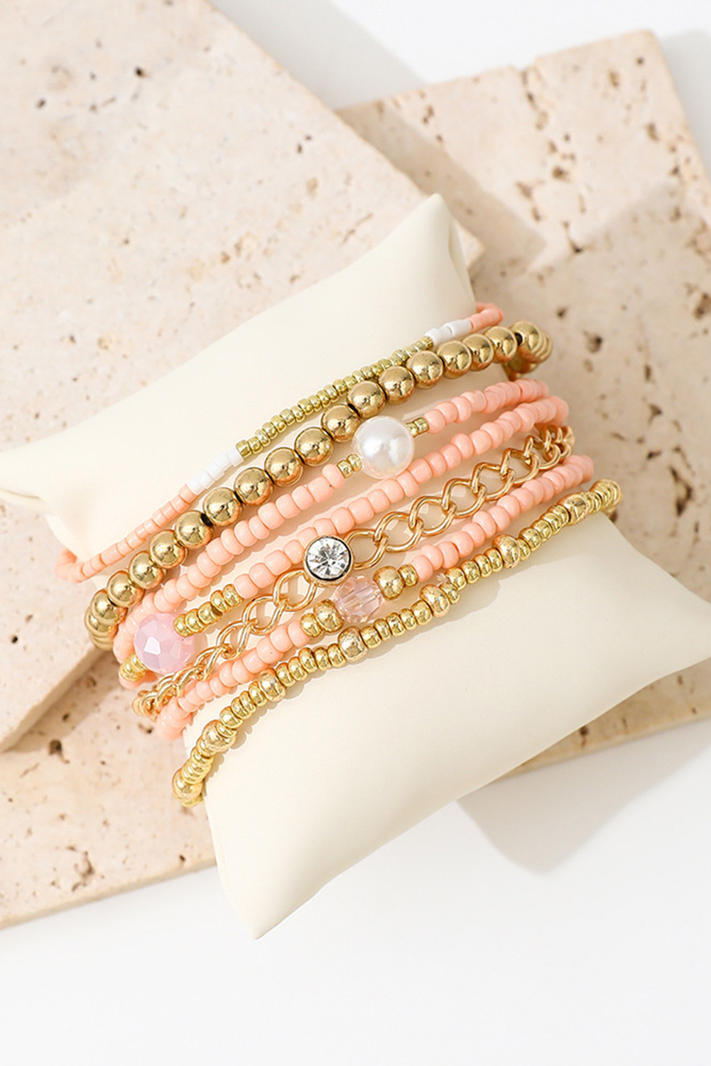 Gold Simple Beaded Multi Layer Bracelet