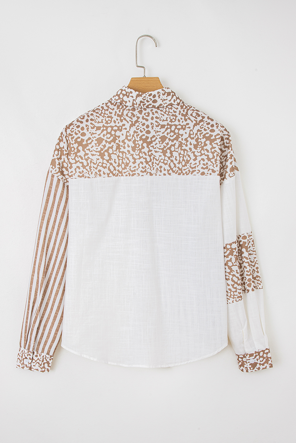 Sky Blue Leopard Striped Western Casual Shirt