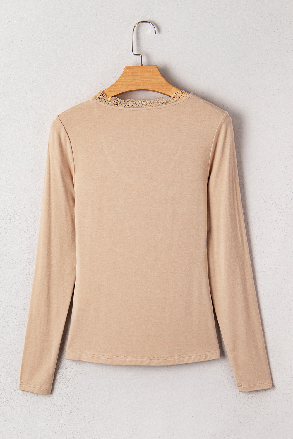 Red Dahlia Lace-trimmed Sweetheart Neckline Ruched Detail Long Sleeve T-shirt