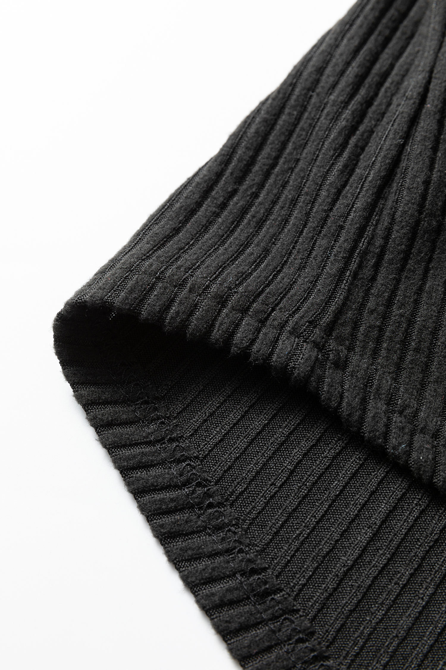 Black Ribbed Notched Neck Knit Long Sleeve Leggings Two Pieces Lounge Set