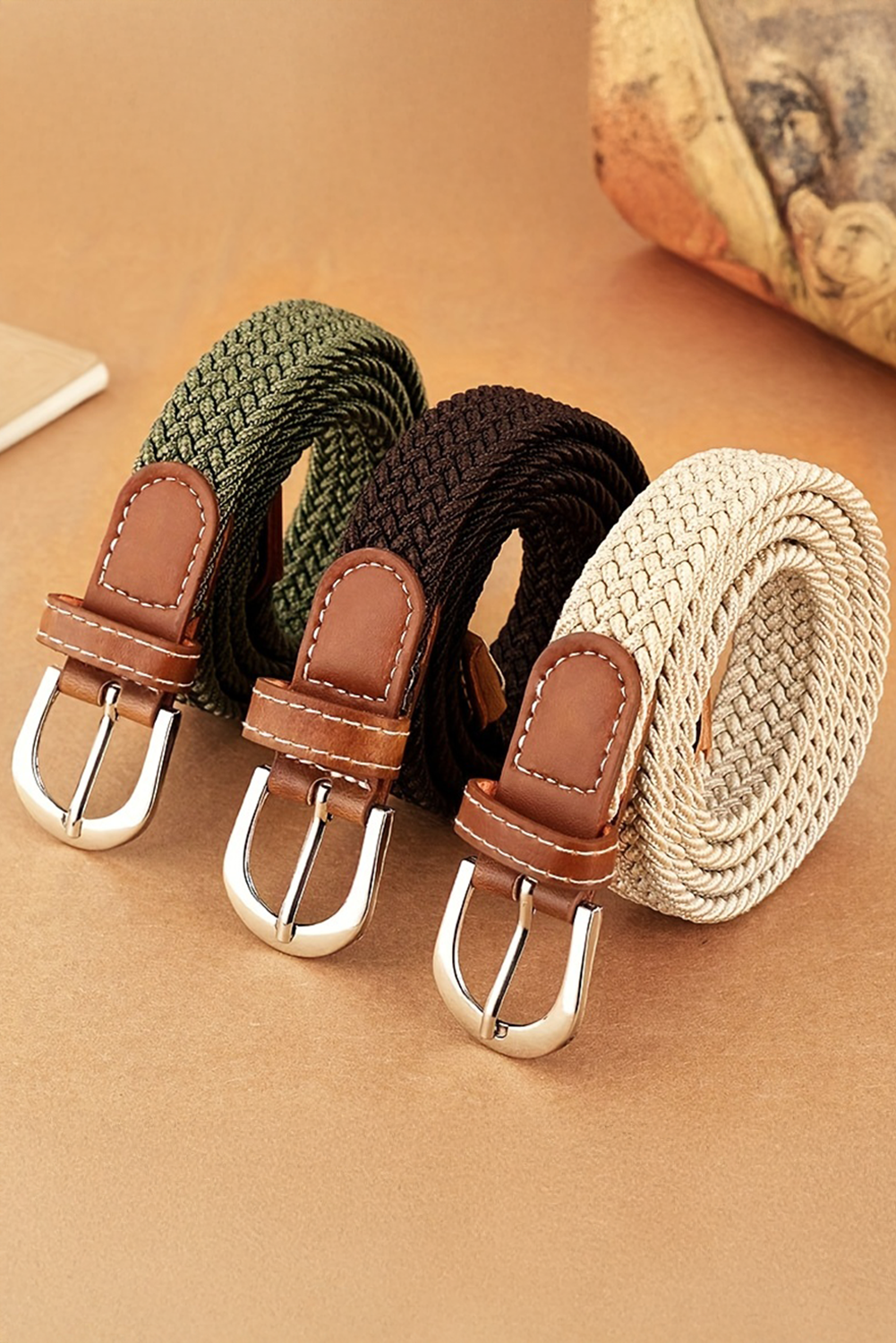 Dearlove White Boho Style Woven Canvas Waist Belt