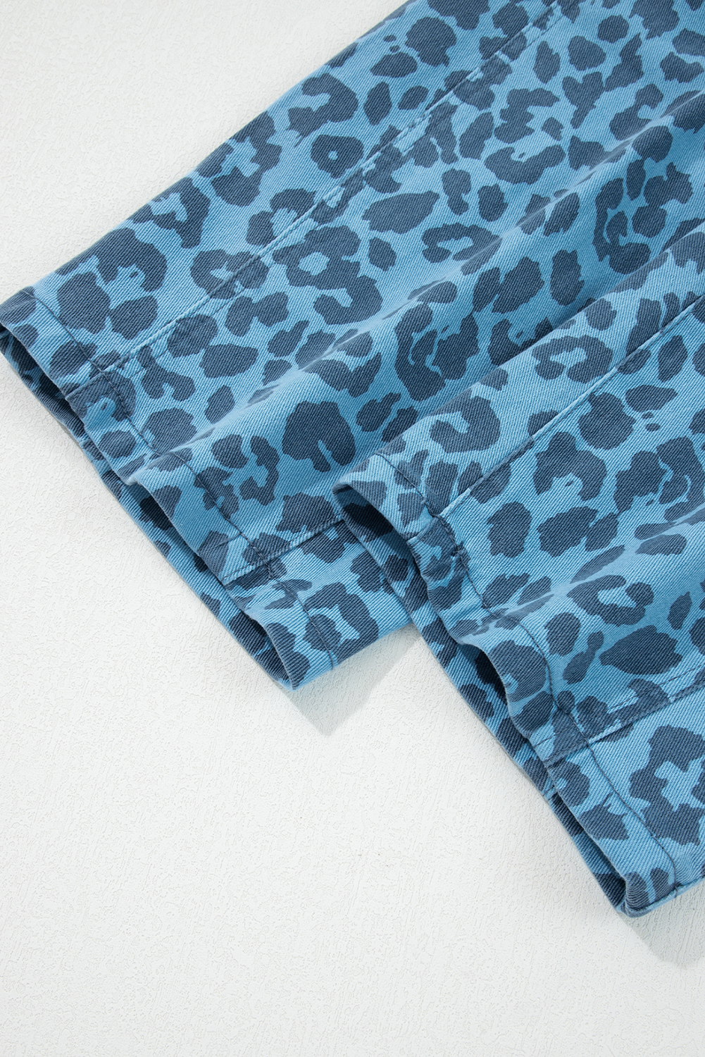 Khaki Leopard Print Straight Loose Jeans