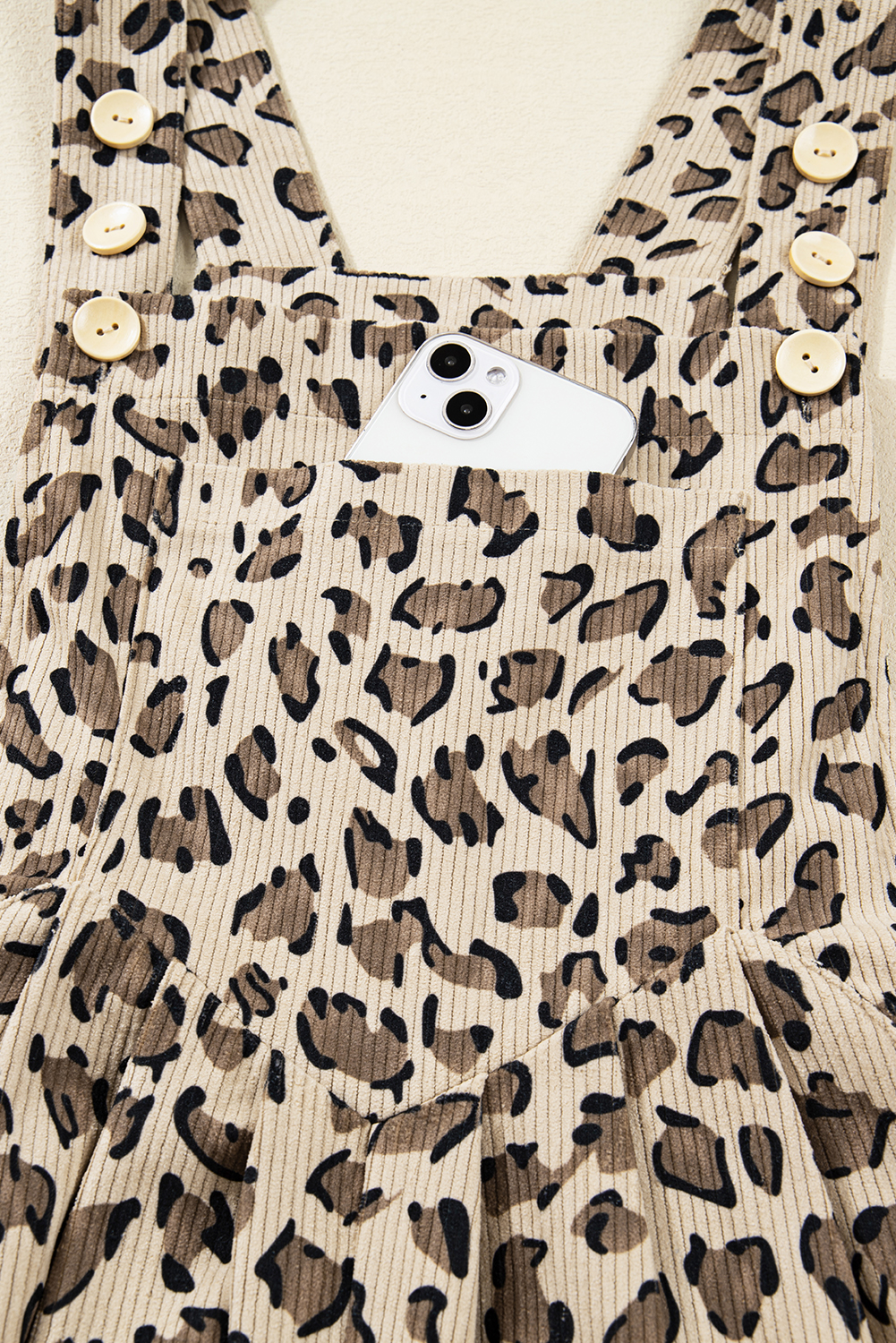 Brown Leopard Bib Wide Leg Jumpsuit