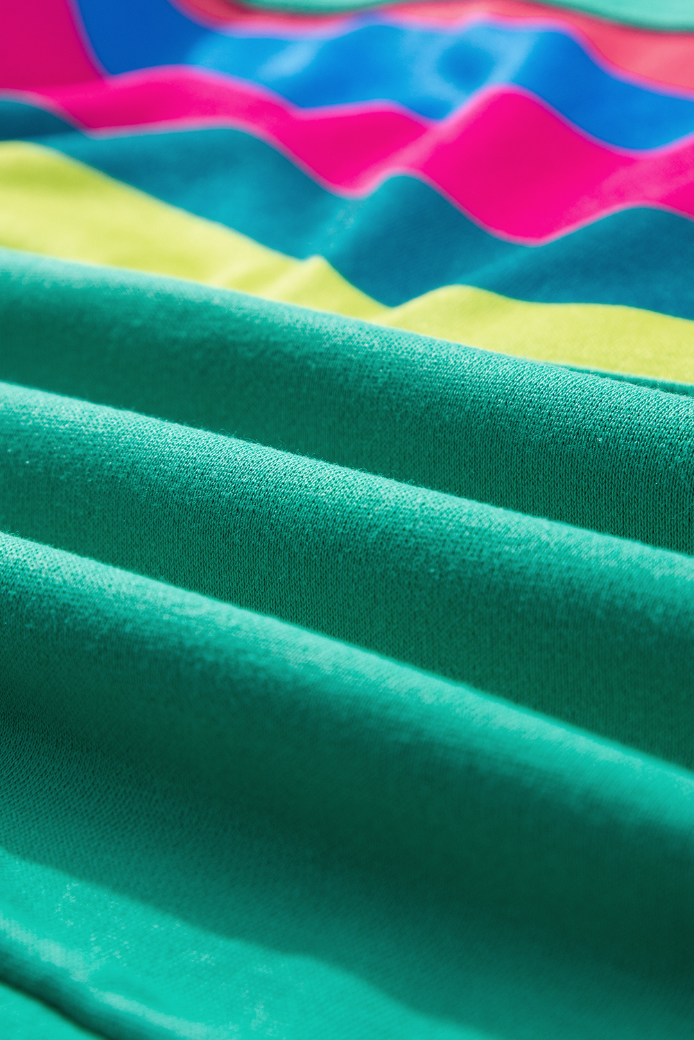 White Plus Size Colorful Striped Drop Shoulder Loose Sweatshirt