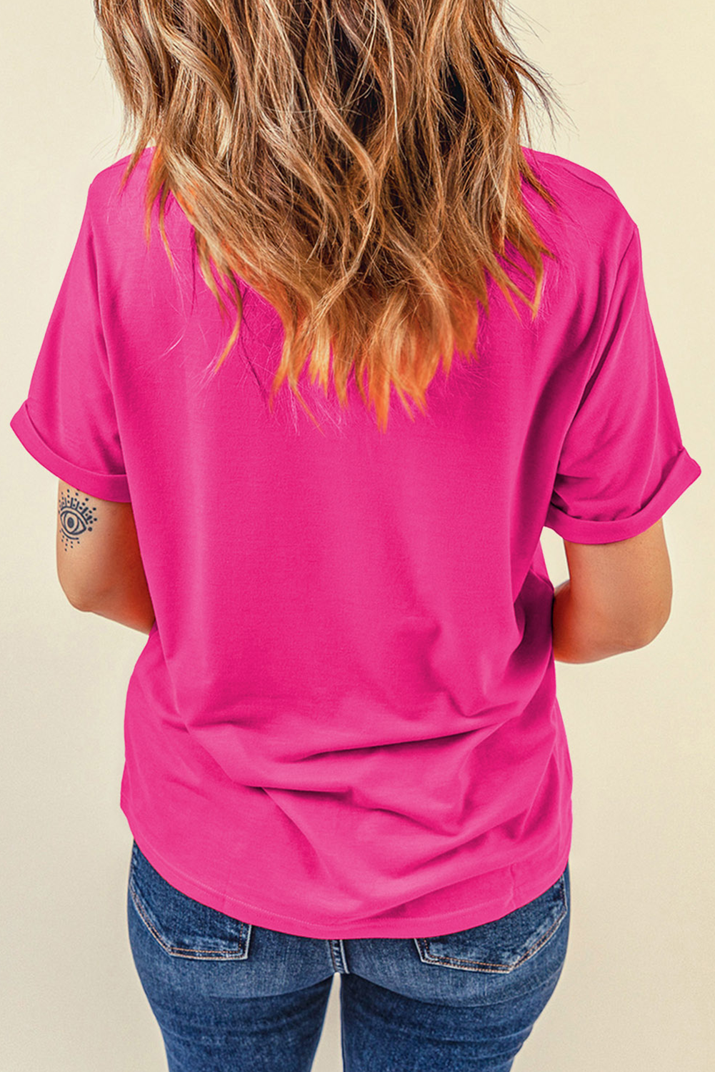Rose Red MAMA Graphic Crew Neck Tee