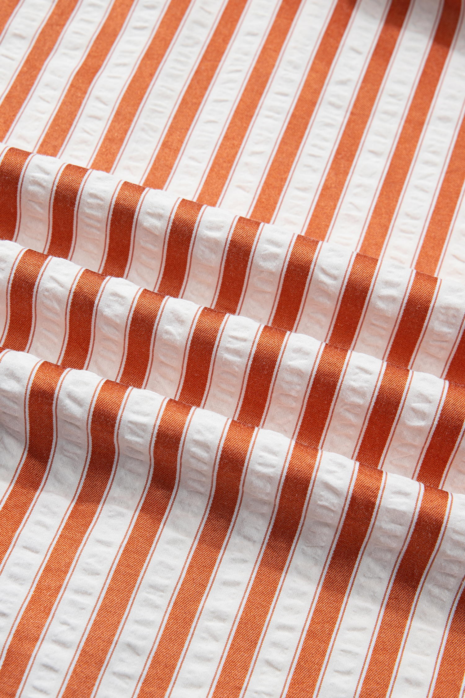 Brown Stripe Pinched V Neck Turn-up Cuffs Shift Mini Dress