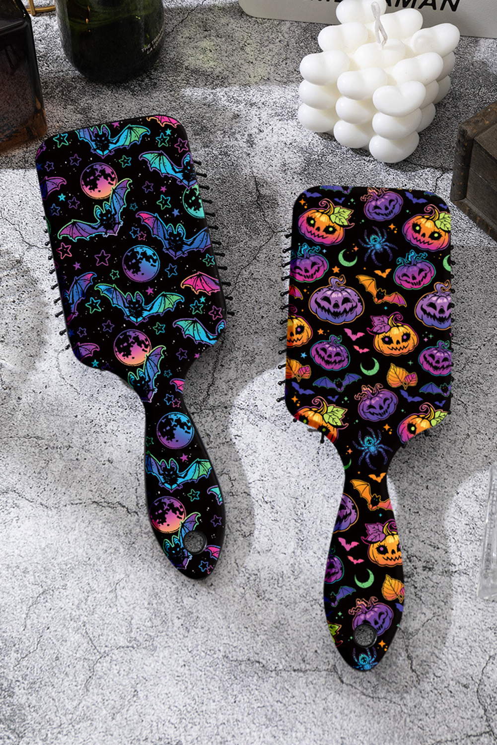 Black Spooky Halloween Pumpkin Air Cushion Comb