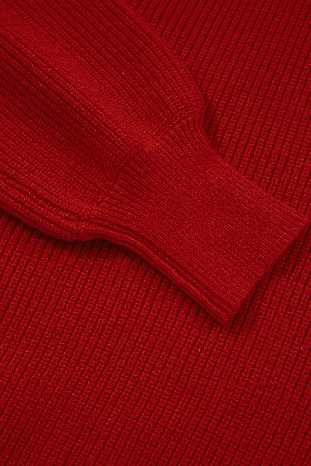 Racing Red Lantern Sleeve V Neck Knot Back Sweater
