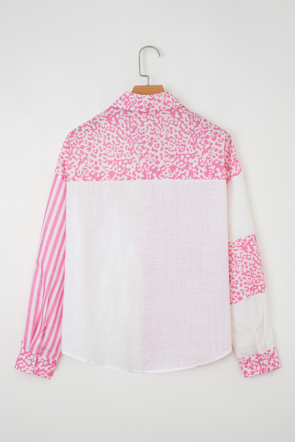 Sky Blue Leopard Striped Western Casual Shirt