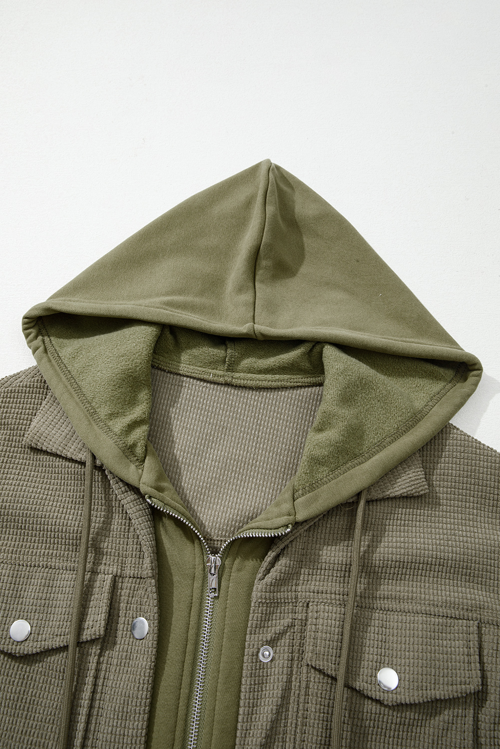 Sail Blue 2 in 1 Thermal Knit Textured Hooded Jacket