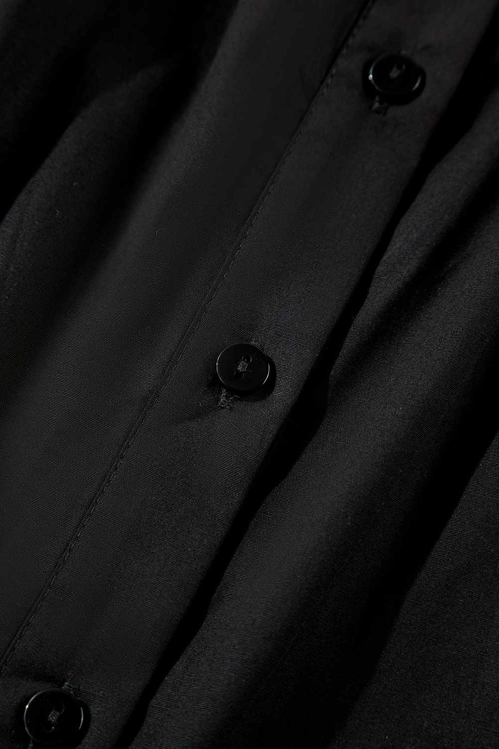 Black Frilly Puff Sleeve Stylish Collared Shirt