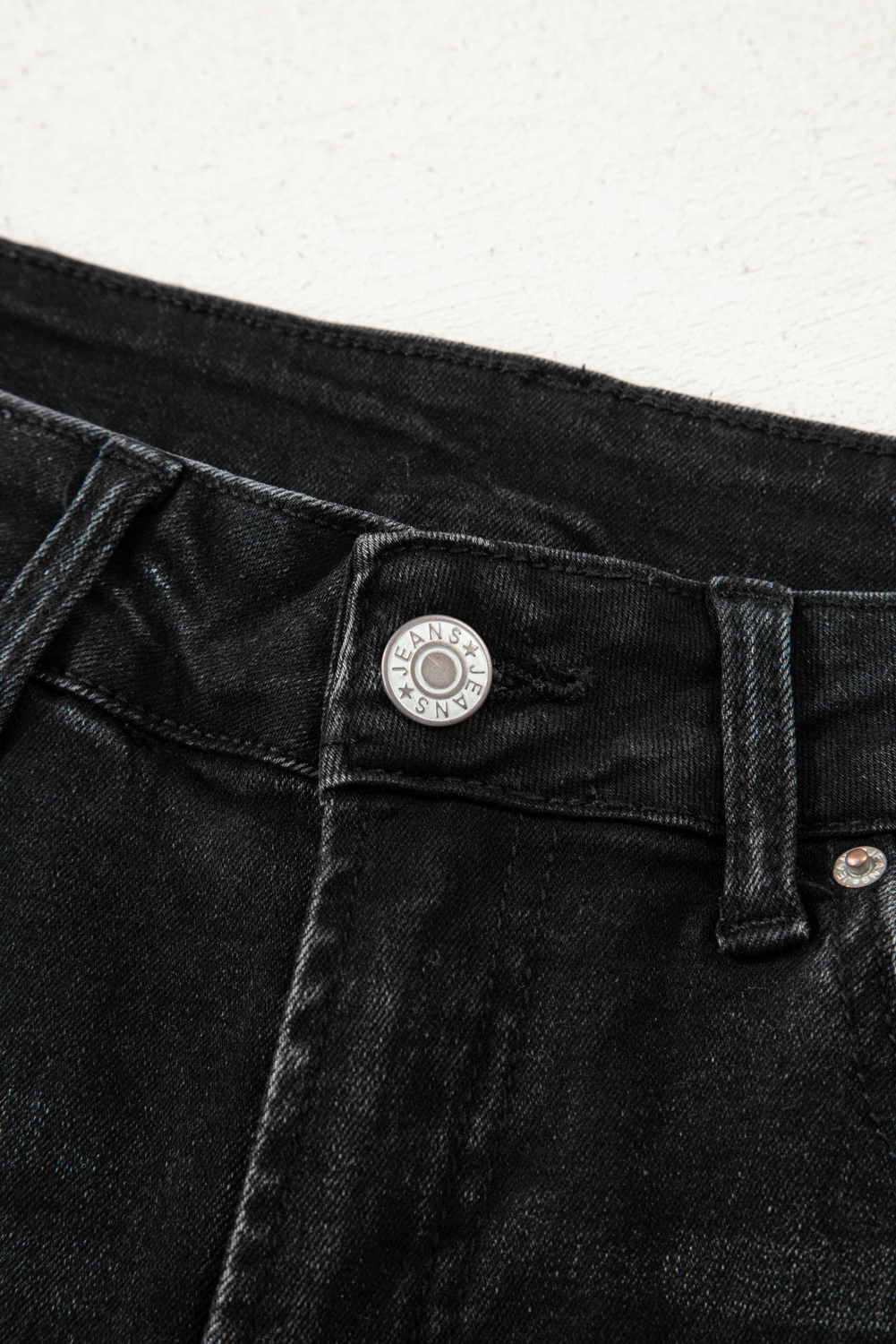 Gray Raw Hem Straight Leg Loose High Waist Jeans
