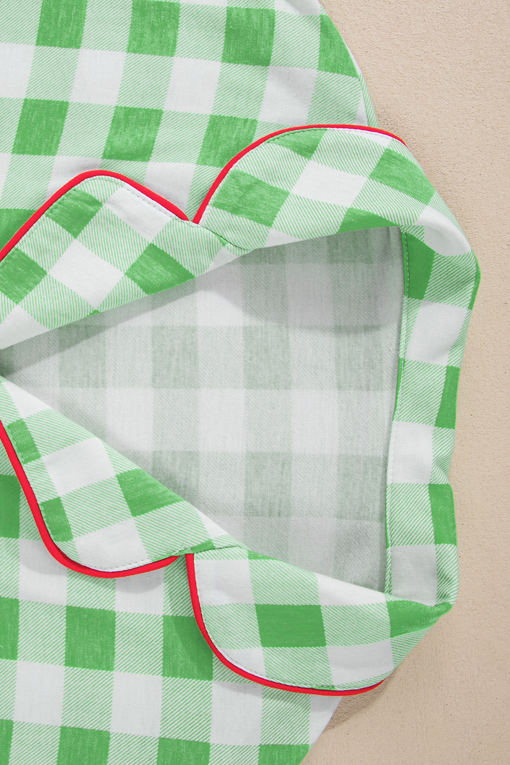 Fiery Red Christmas Plaid Print Shirt and Pants Pajama Set