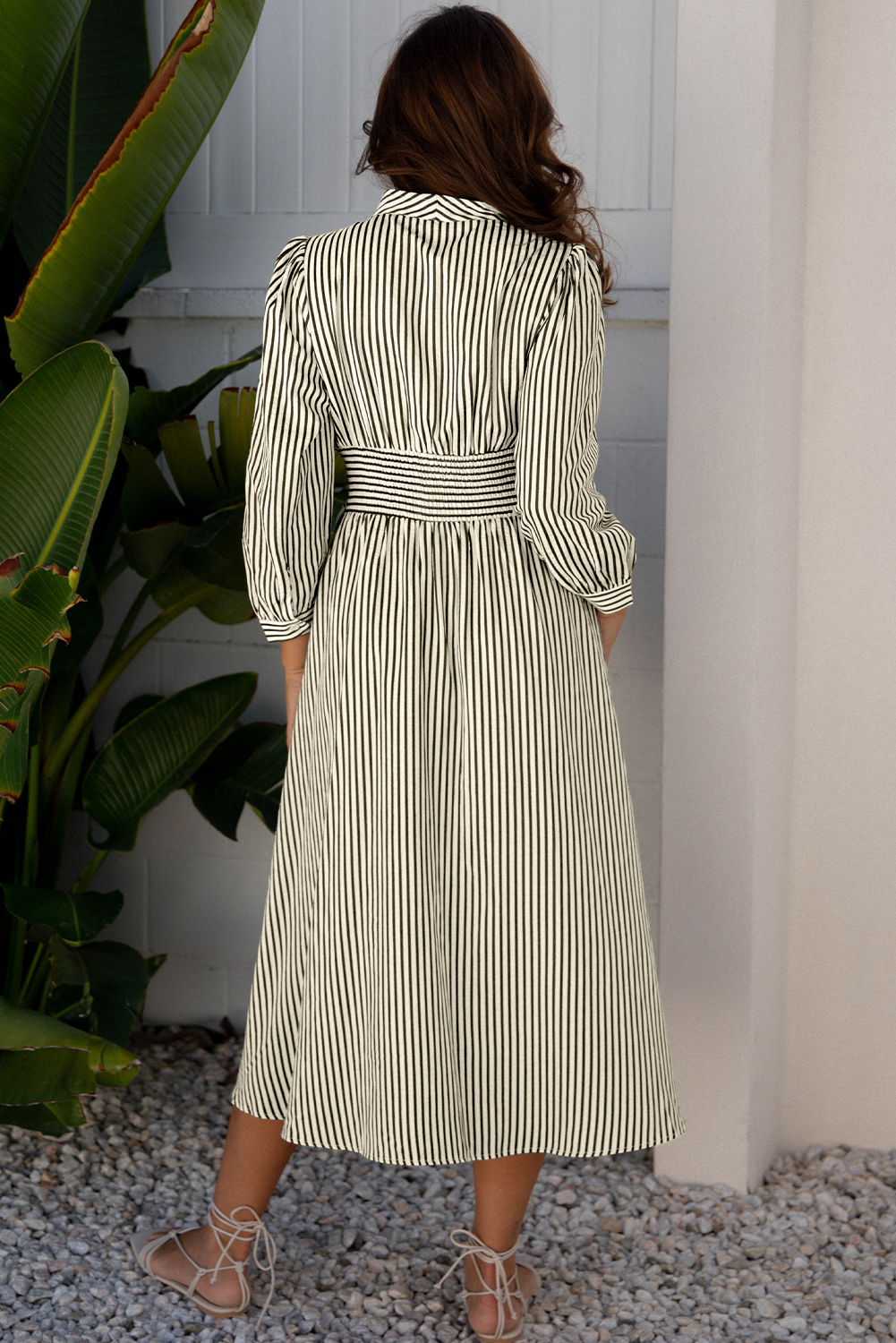Coffee Plaid Print Full Zipper Cinched Waist Fit Flare Sleeveless Maxi Dress