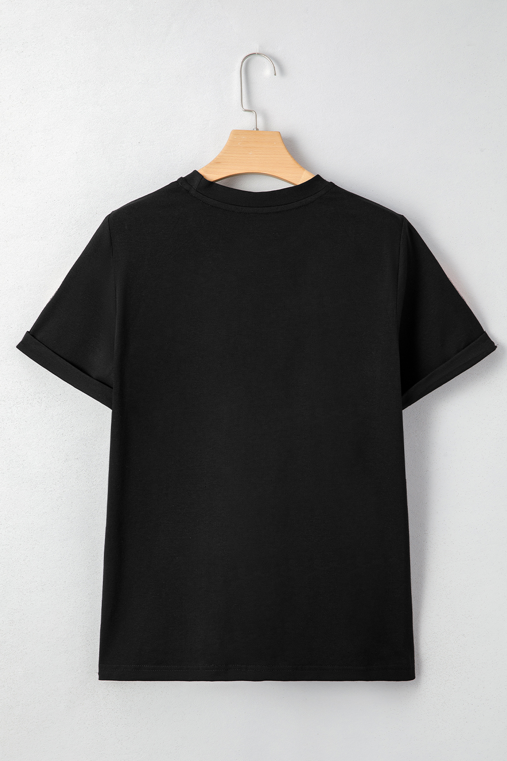 Black Sequin Pumpkin Face Halloween T Shirt