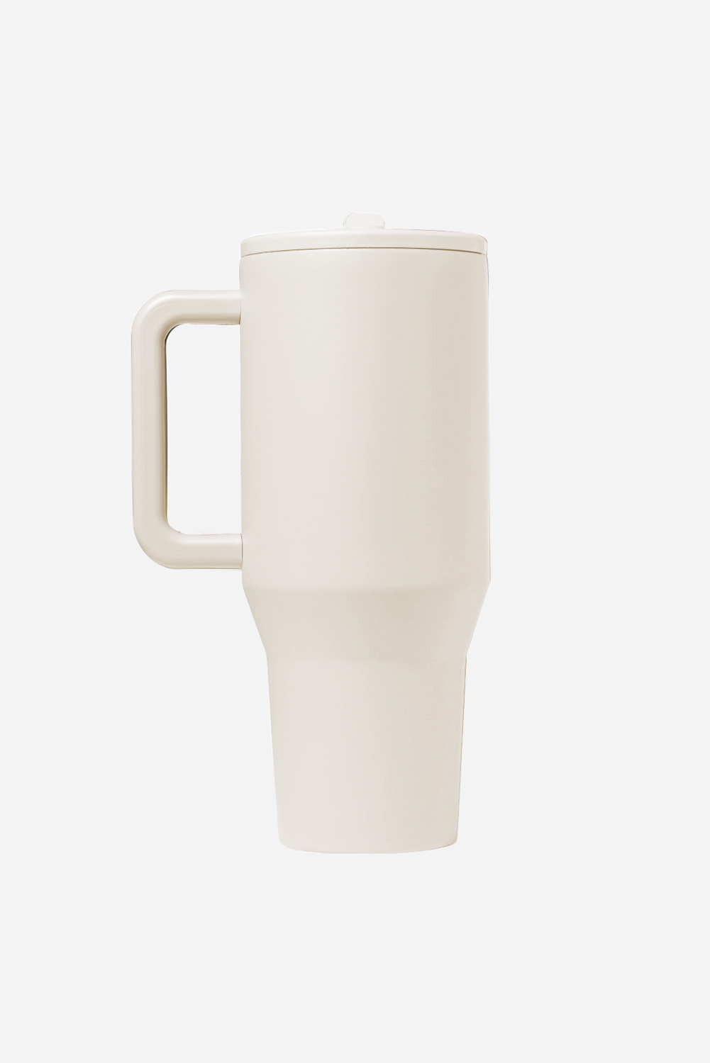 White Frosted Stainless Handle Large Vacuum Cup with Straw 40oz