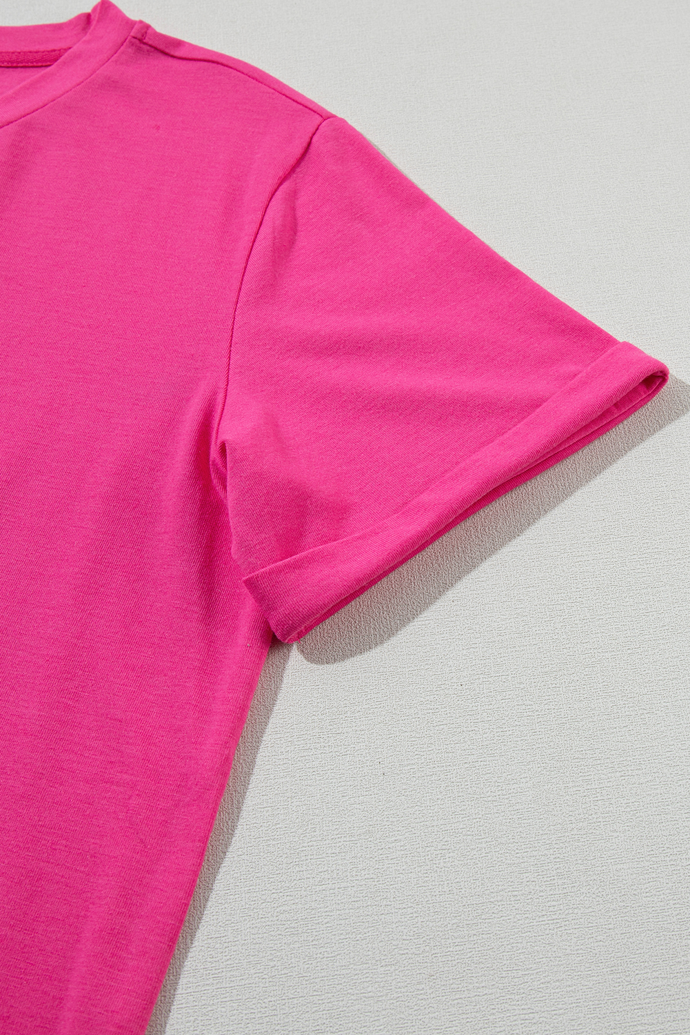 Khaki Casual Plain Crew Neck Tee