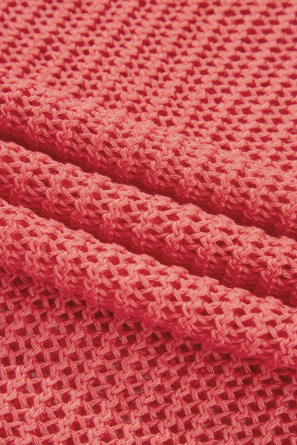 Coral Crochet Hollow-out Jumper Top Sweater