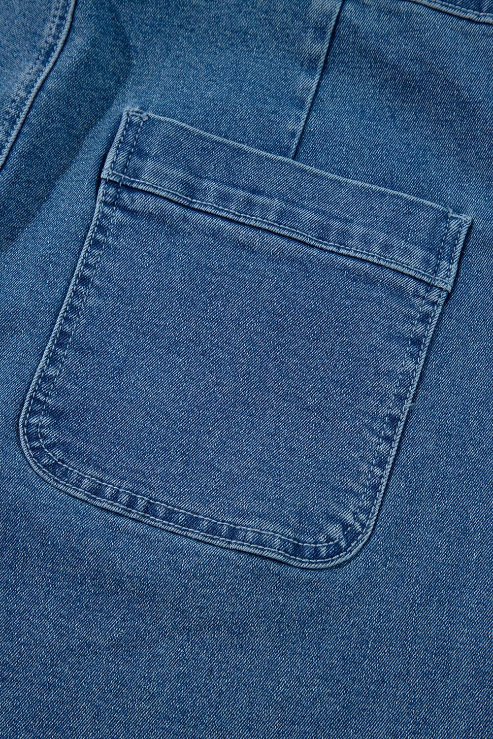 Dusk Blue Adjustable Tie Straps Cropped Wide Leg Denim Overalls