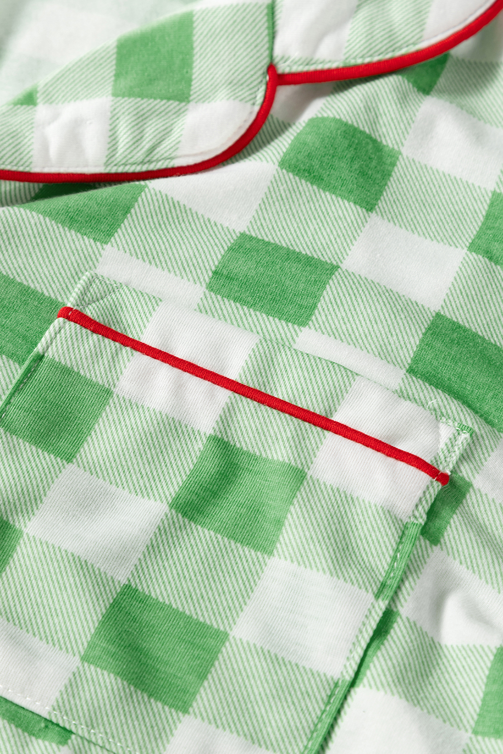 Fiery Red Christmas Plaid Print Shirt and Pants Pajama Set