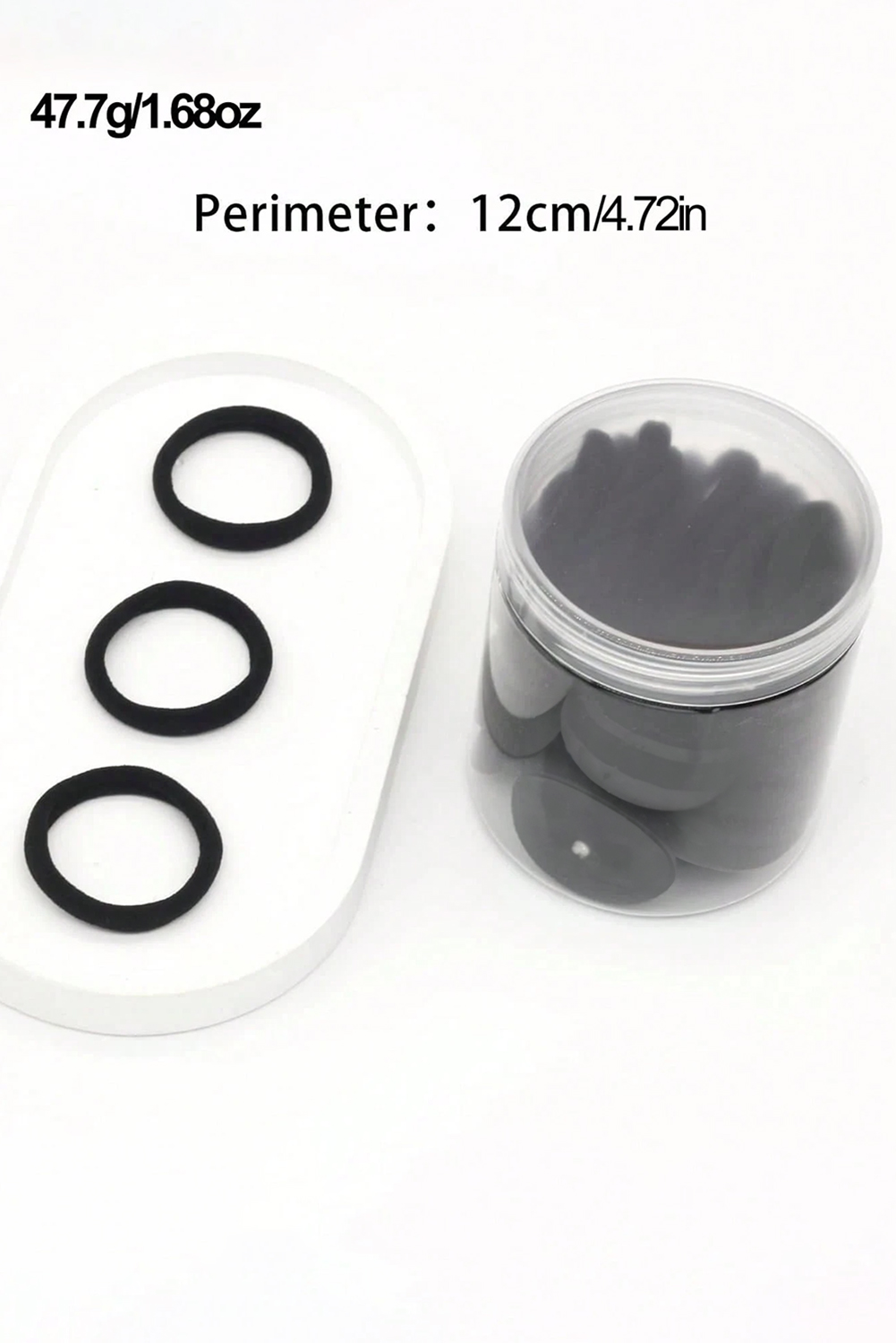 Black 50pcs/box Solid Simple High Elastic Hair Ties