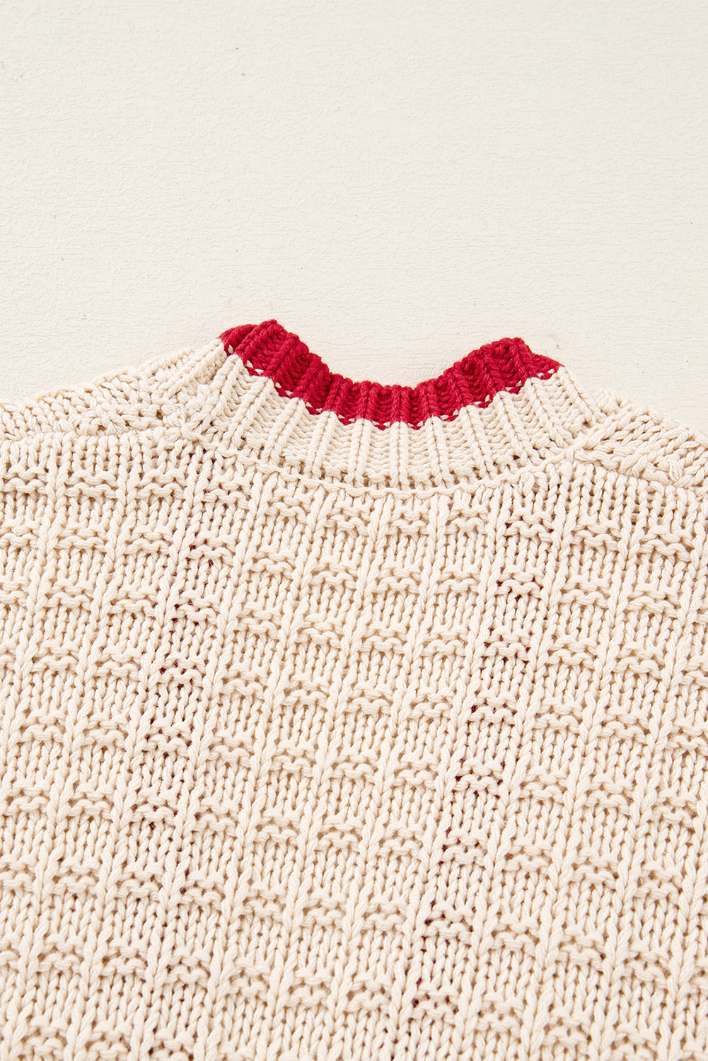 Apricot Bow Pattern Textured Open Front Baggy Cardigan