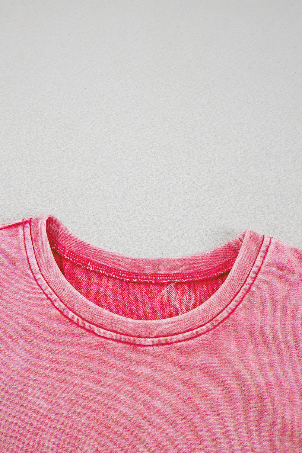 Sachet Pink Mineral Wash Raw Edge Ruffle Mini Dress