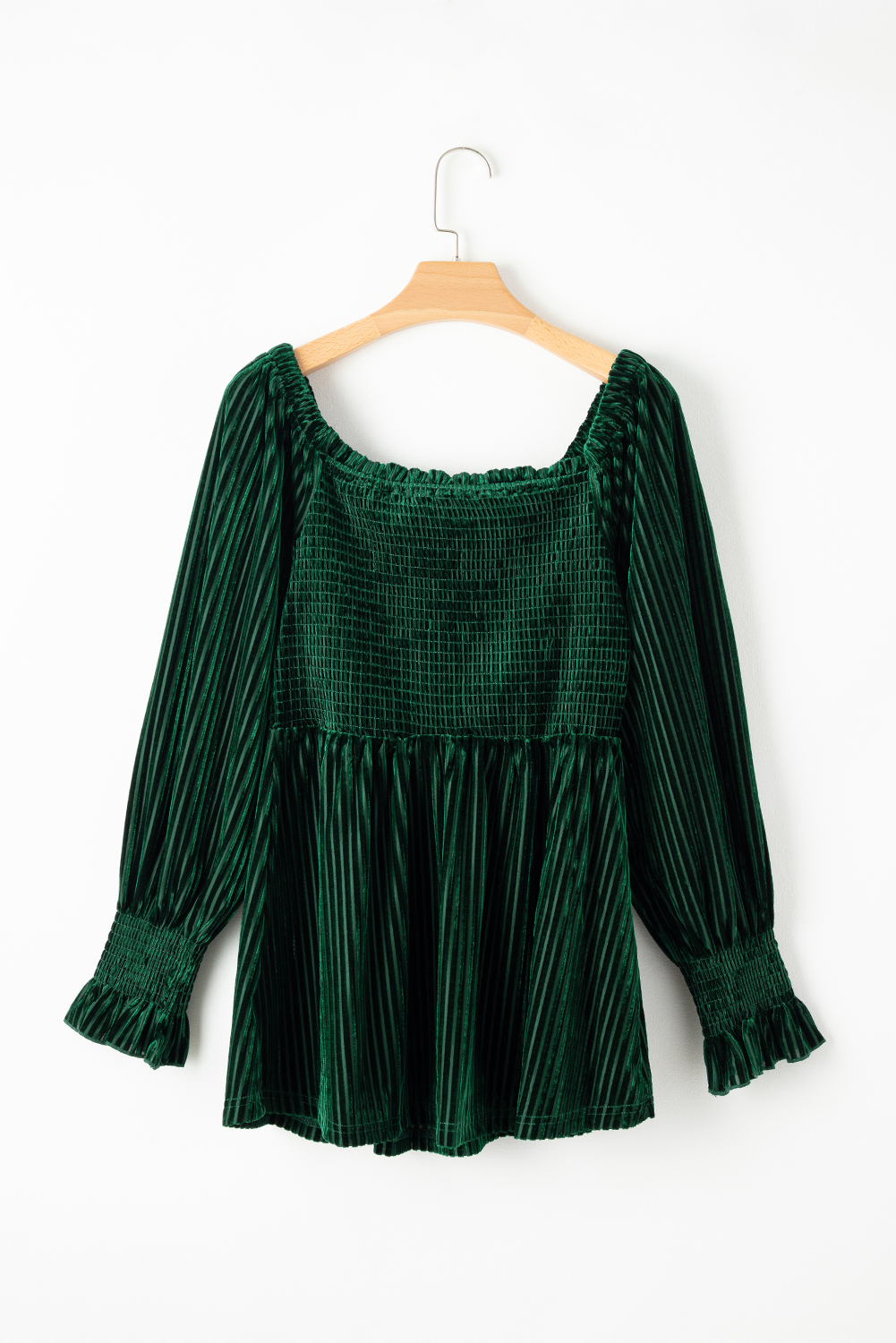 Red Tie Back Square Neck Velvet Babydoll Dress
