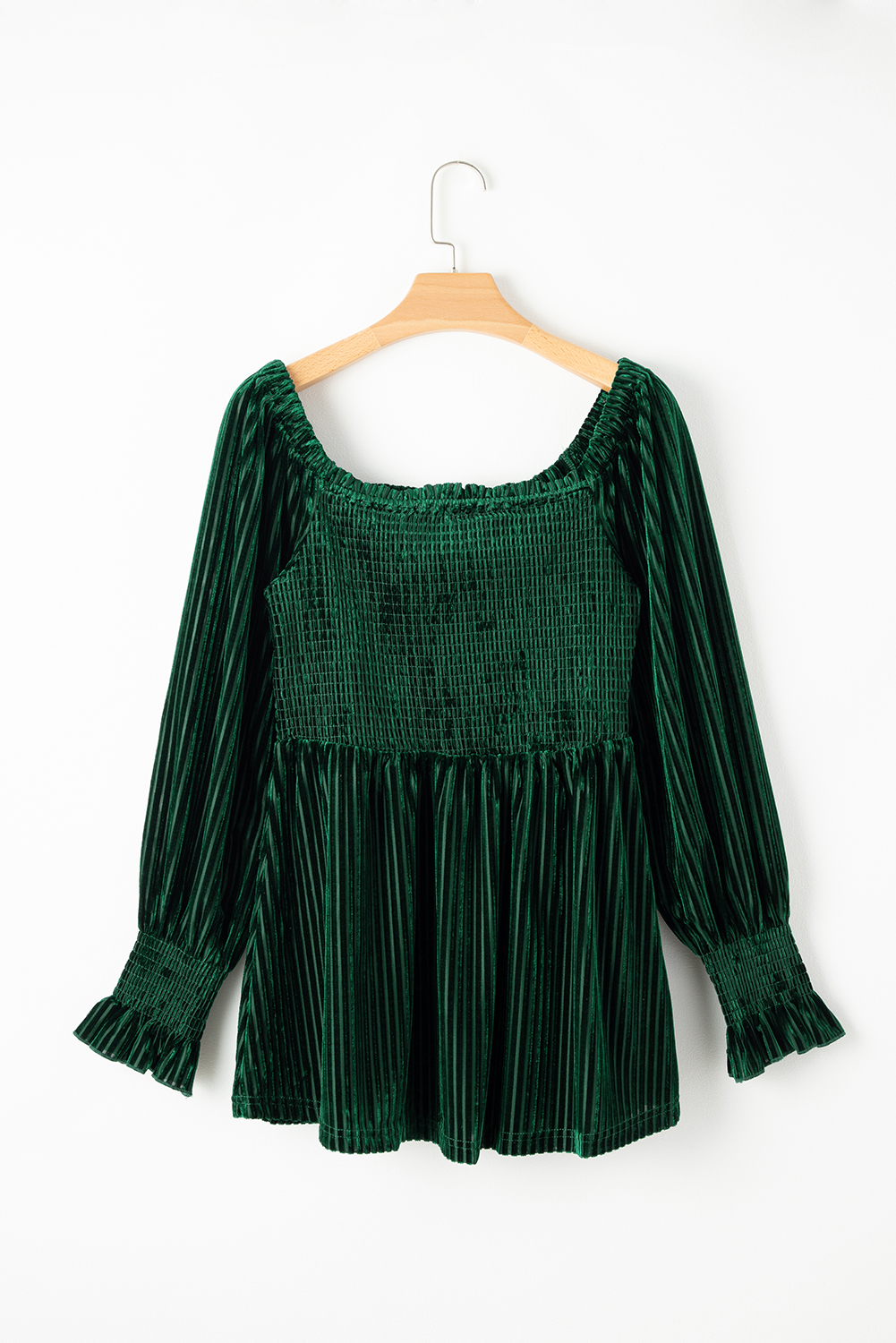 Red Tie Back Square Neck Velvet Babydoll Dress