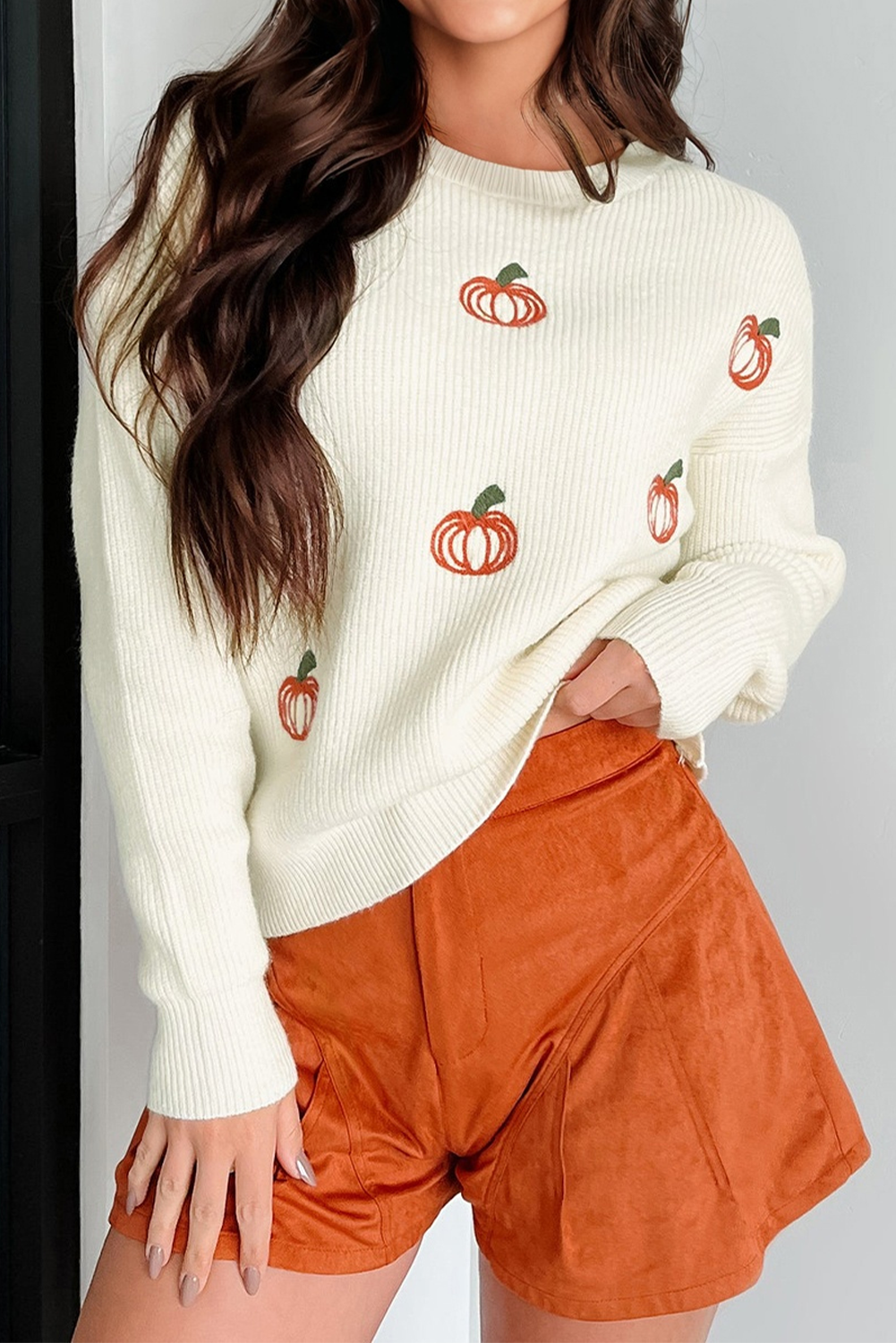 Light Pink Christmas Tree Print Open Front Drop Shoulder Midi Cardigan