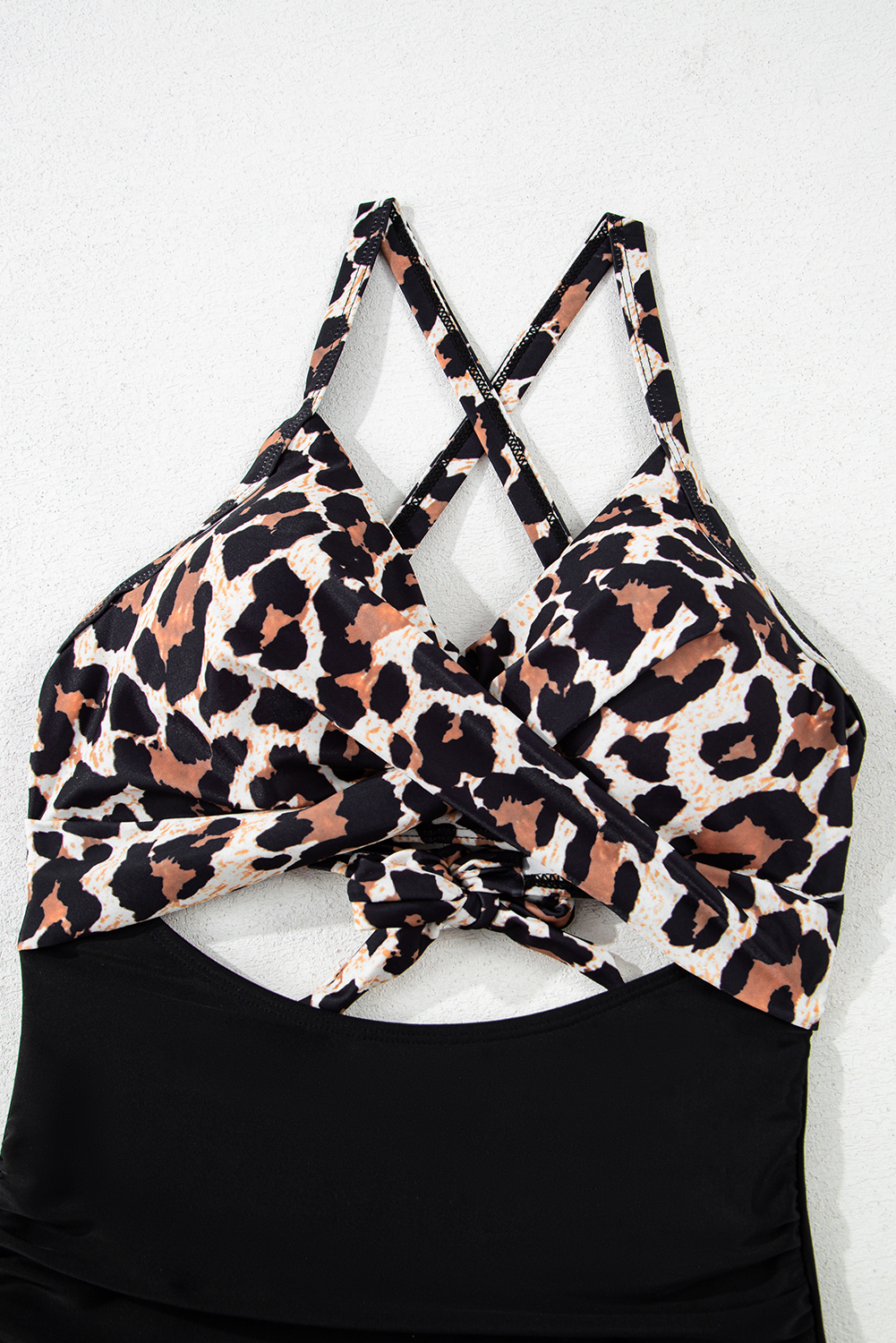 Pink 2-tone Crossed Cutout Backless Monokini