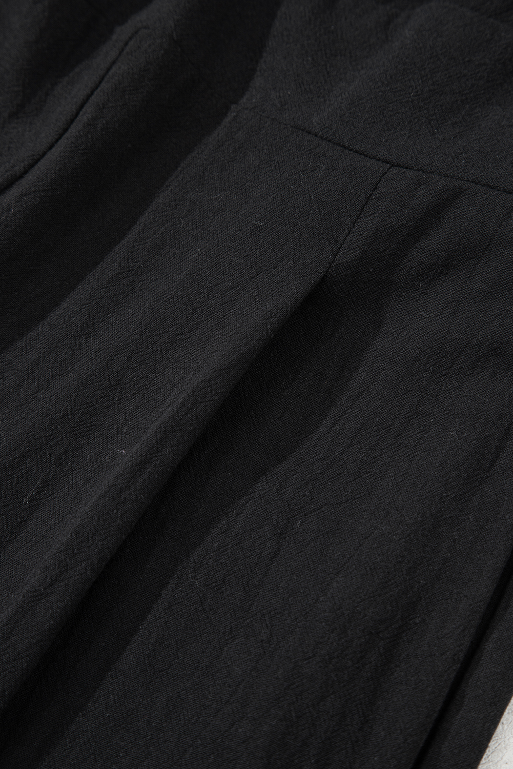 Black Front Cut Out Smocked Back Sleeveless Wide Leg Jumpsuit