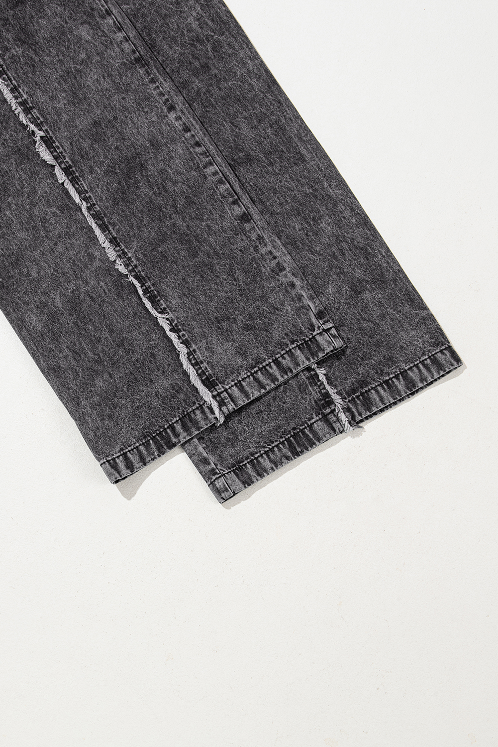 Beau Blue Light Wash Frayed Exposed Seam Wide Leg Denim Overall